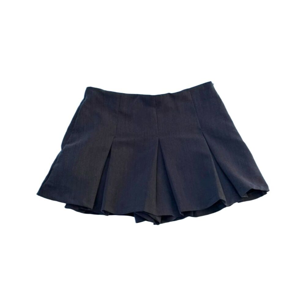 dark grey pleated skort